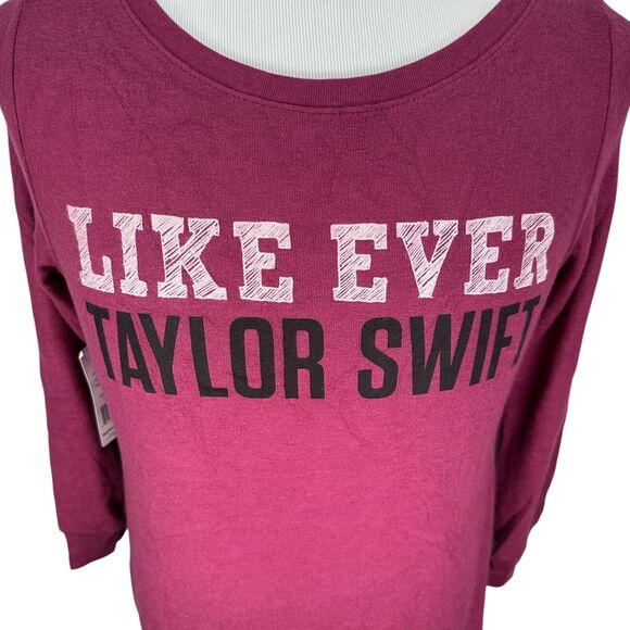 Taylor Swift 2012 Like Ever Knit Top Shirt Womens Small Burgundy Long Sleeve New - Picture 2 of 11